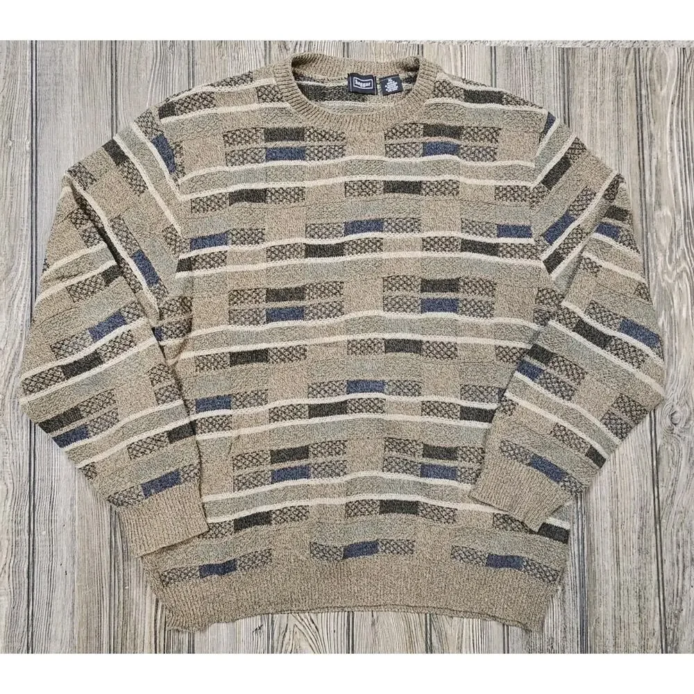 Vintage 90s Haggar Sweater Men's XL Acrylic Cotton Blend Grandpa Grunge